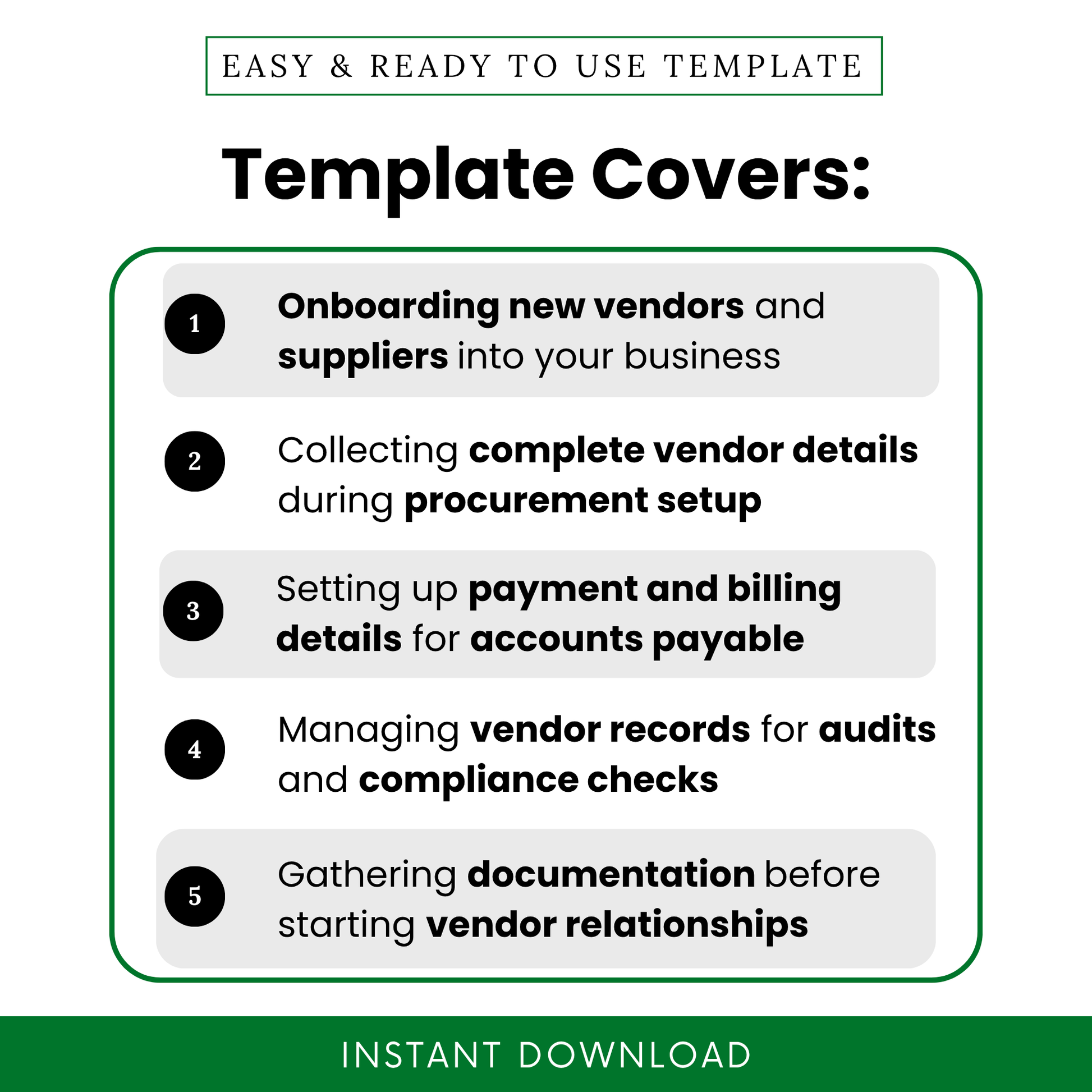 Simple Vendor Information Template showcasing key use cases like onboarding new vendors, collecting supplier details, and managing compliance documentation. This Vendor Intake Form Template is perfect for businesses needing an organized, editable solution for procurement setup and vendor management.