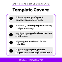 Simple Grant Cover Letter Template highlighting key use cases like submitting nonprofit grant applications and presenting funding requests clearly. This editable Grant Submission Letter Template helps organizations align proposals with funder priorities while showcasing mission and impact professionally.