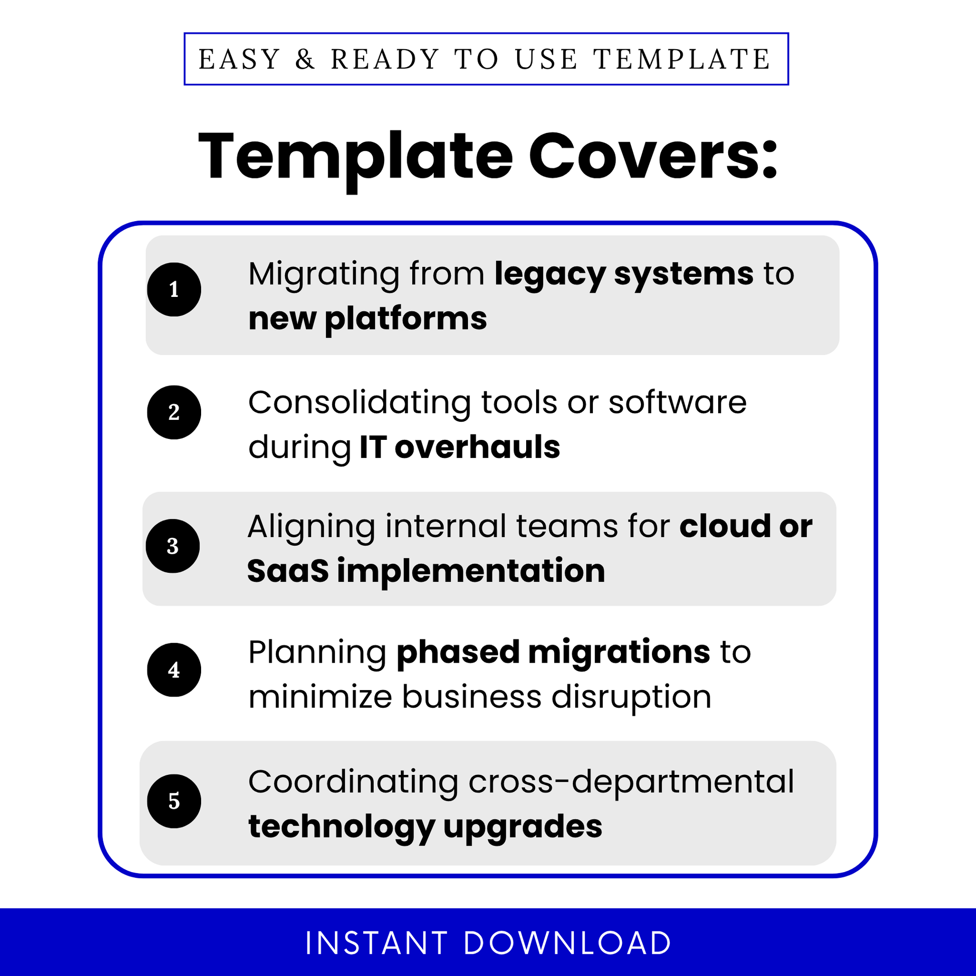 Overview of how this migration plan can be used, including moving from legacy systems, managing IT upgrades, planning SaaS implementations, and coordinating cross-team technology changes.