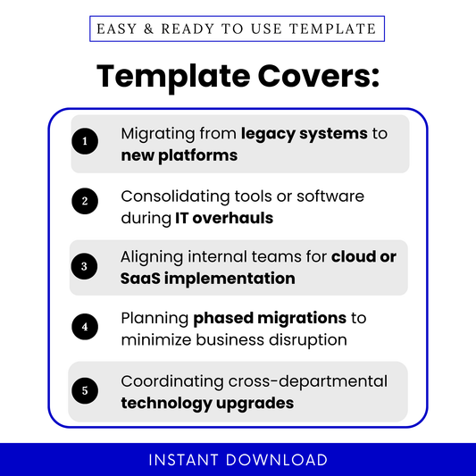 Overview of how this migration plan can be used, including moving from legacy systems, managing IT upgrades, planning SaaS implementations, and coordinating cross-team technology changes.