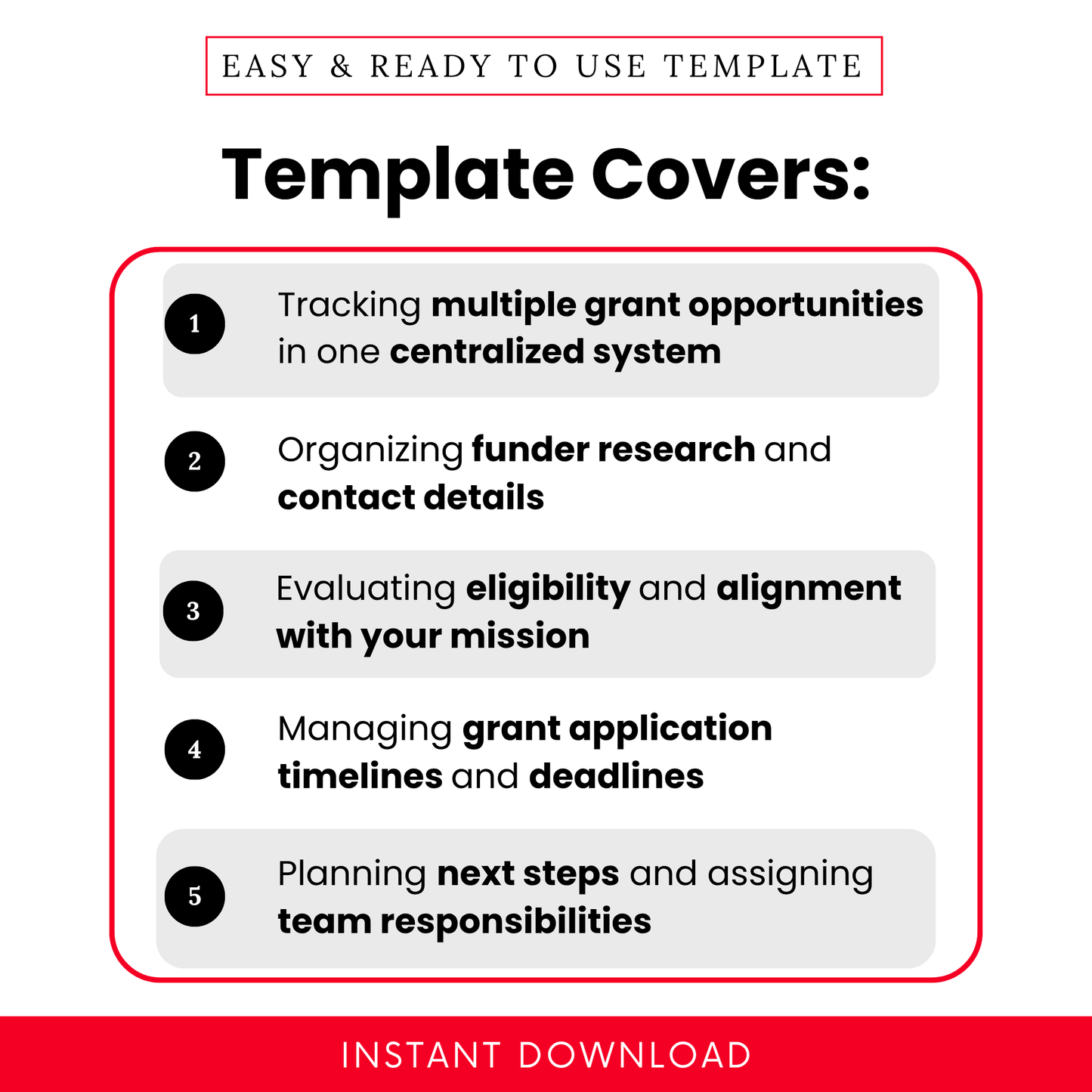 Simple Grant Prospect Research Tracker Template showcasing key use cases like tracking multiple grant opportunities and organizing funder research. This editable grant tracker template is ideal for nonprofits and small business teams looking to streamline grant applications and planning.