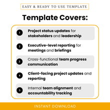 Stakeholder update template use cases showing project status updates, executive reporting, team communication, client reporting, and accountability tracking for business teams