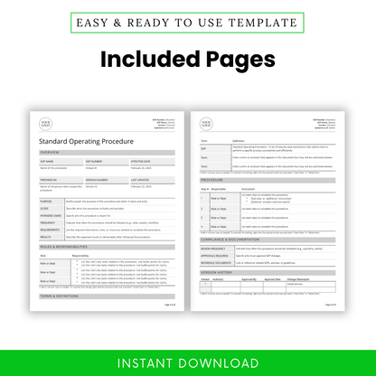 Free Standard Operating Procedure (SOP) Template – Word & PDF Download