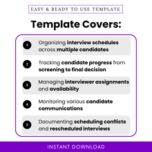 Simple interview schedule template for organizing interviews, tracking candidate progress, and managing hiring workflows for recruiters and HR professionals