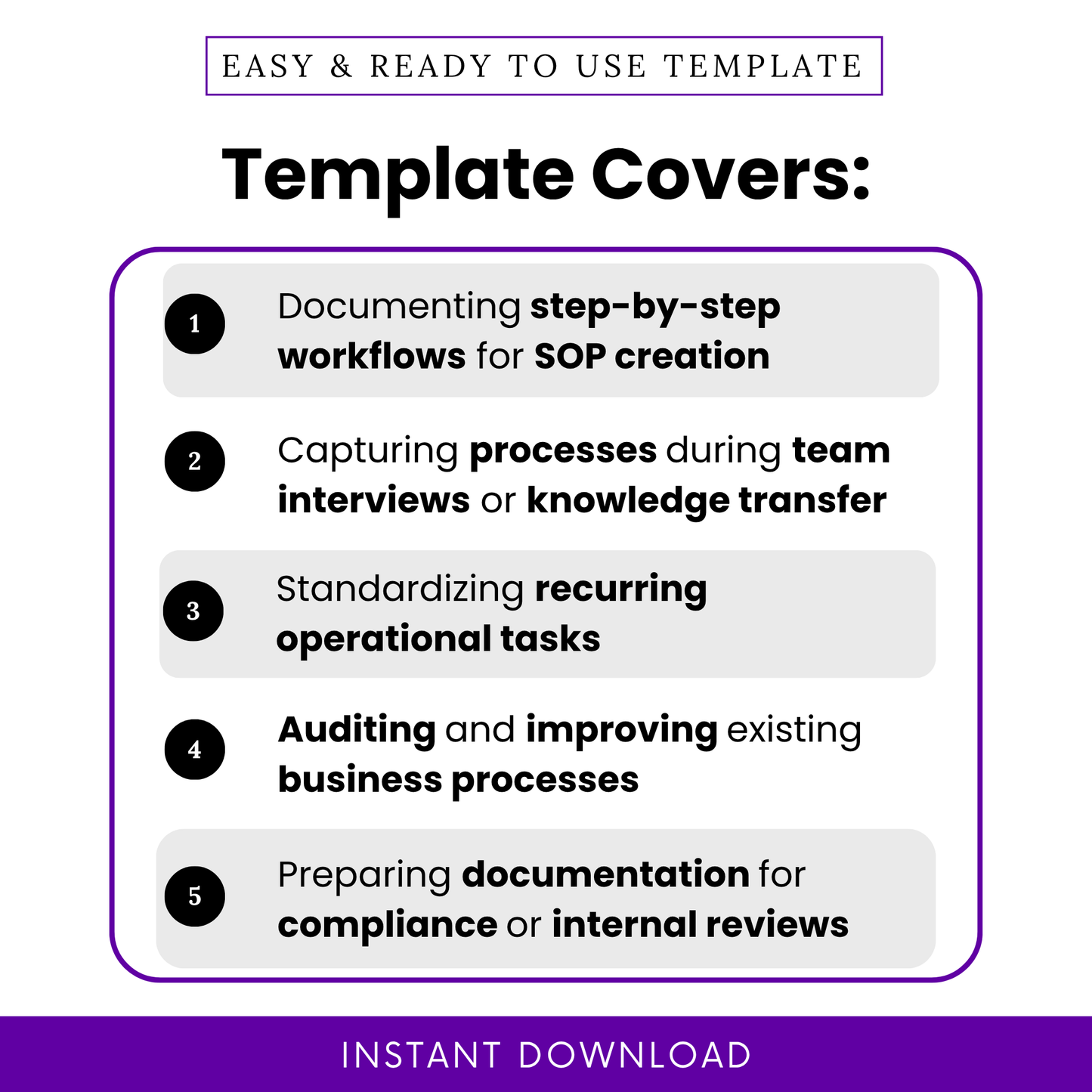 process documentation template use cases, SOP workflow mapping examples, business process audit worksheet, operations workflow planning tool