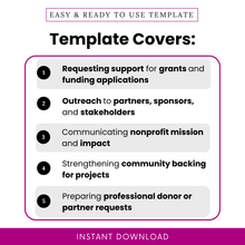 Simple Letter of Support Template showcasing key use cases including grant applications, stakeholder outreach, and nonprofit communication. This editable nonprofit template highlights how teams, organizations, and small businesses can use the document to request support and build community backing.