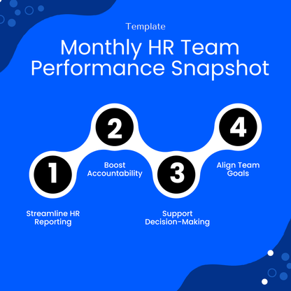 Visual infographic showing benefits of HR reporting template including streamlined reporting, improved accountability, better decision-making, and team goal alignment