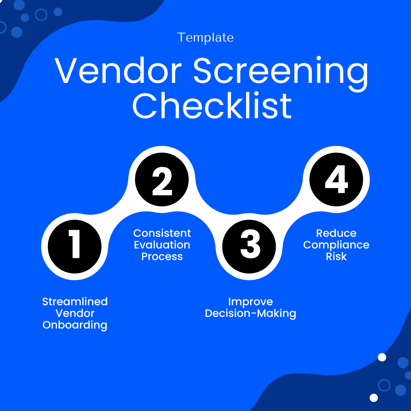 Vendor Screening Checklist Template visual highlighting benefits like streamlined onboarding, consistent evaluation, and reduced compliance risk. This simple Vendor Checklist Template supports better decision-making for businesses and teams.