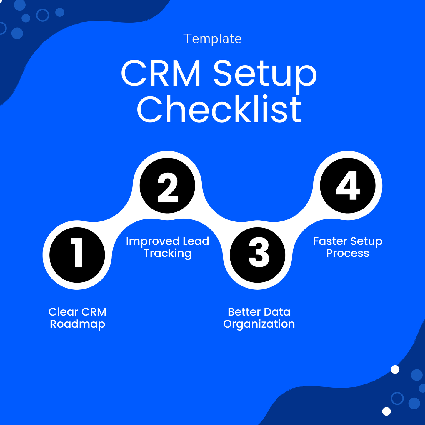 CRM Setup Checklist Template showcasing benefits like improved lead tracking and better data organization. This CRM Template PDF and Word version helps small businesses and teams create a clear CRM roadmap, streamline processes, and scale efficiently.