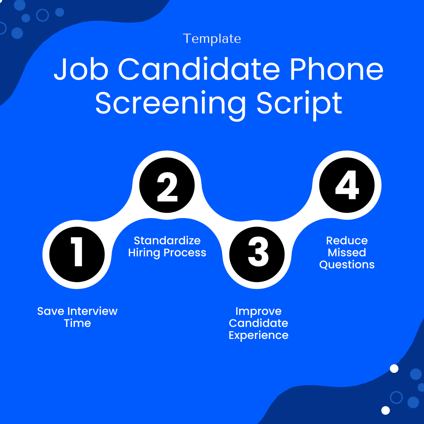 Modern blue infographic highlighting key benefits like saving interview time, improving candidate experience, and standardizing the hiring process