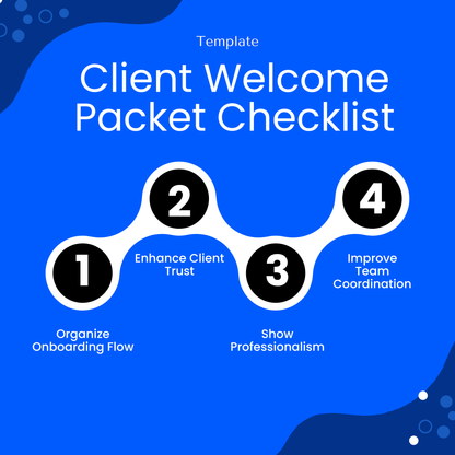 A visual diagram illustrating the benefits of using the checklist, including improved organization, client trust, professionalism, and team coordination