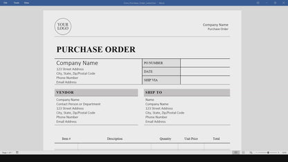 Purchase Order Template (Word, PDF)