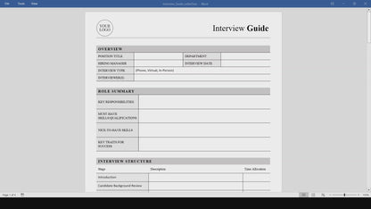 Interview Guide Template (Word, PDF)