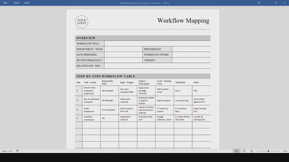 Simple Workflow Mapping Template (Word, PDF)