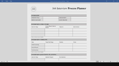 Job Interview Process Planner Template (Word, PDF)
