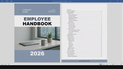 Employee Handbook 2026 Template (Word, PDF)