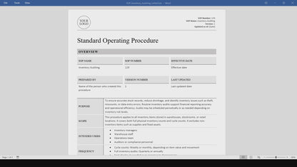 Inventory Auditing SOP Template (Word & PDF)