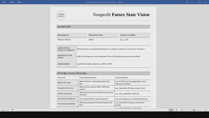 Nonprofit Future State Vision Template (Word, PDF)