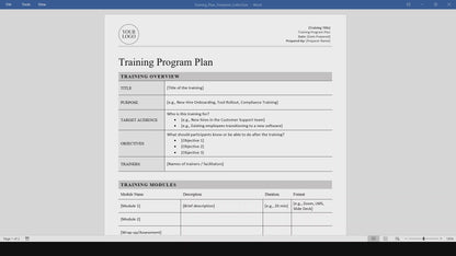 Training Program Planning Template (Word, PDF)