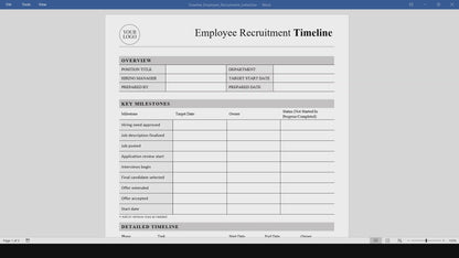 Employee Recruitment Timeline Template (Word, PDF)