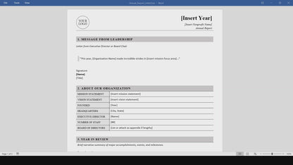 Nonprofit Annual Report Template (Word, PDF)