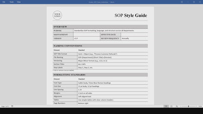 SOP Style Guide Template (Word, PDF)