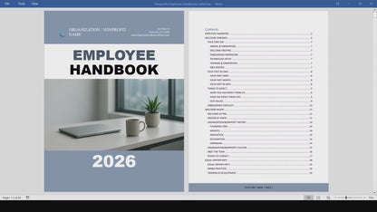 Nonprofit Employee Handbook Template (Word, PDF)