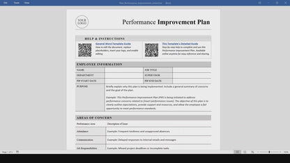 Performance Improvement Plan (Word, PDF)