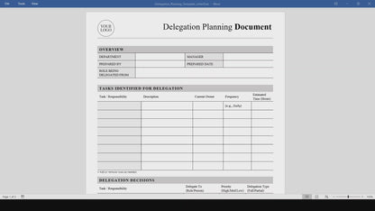 Delegation Planning Template (Word, PDF)