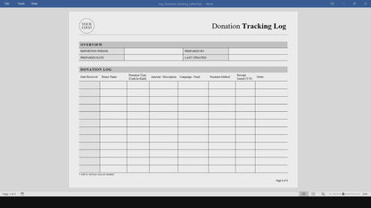 Donation Tracking Log Template (Word, PDF)