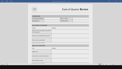 End-of-Quarter Review Template (Word, PDF)