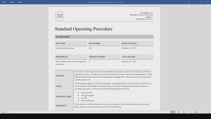 Employee Onboarding SOP Template (Word & PDF)