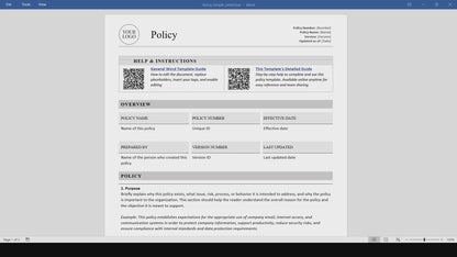 Simple Policy Template (Word, PDF)