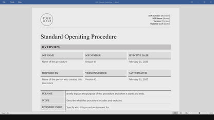 Free Standard Operating Procedure (SOP) Template – Word & PDF Download