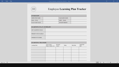 Employee Learning Plan Tracker Template (Word, PDF)