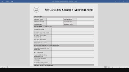 Job Candidate Selection Approval Form Template (Word, PDF)