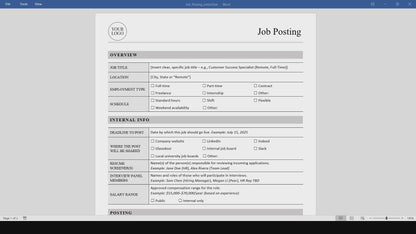 Job Posting Template (Word, PDF)