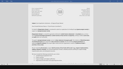 Grant Submission Cover Letter Template (Word, PDF)