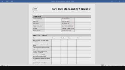 New Hire Onboarding Checklist Template (Word, PDF)