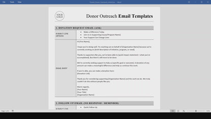 Donor Outreach Email Templates (Word, PDF)