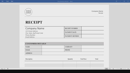 Simple Receipt Template (Word, PDF)