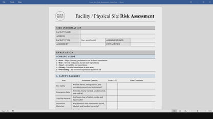 Facility / Physical Site Risk Assessment Template (Word, PDF)