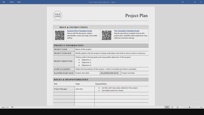Simple Project Plan Template (Word, PDF)