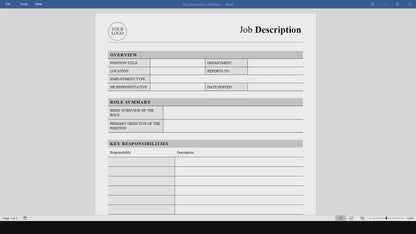 Job Description Template (Word, PDF)